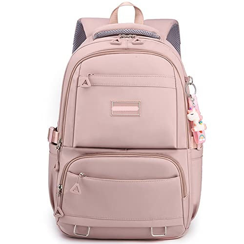 Backpack for School Girls Bookbag Cute Bag College Middle High Elementary School Backpack for Teen Girls (Pink)