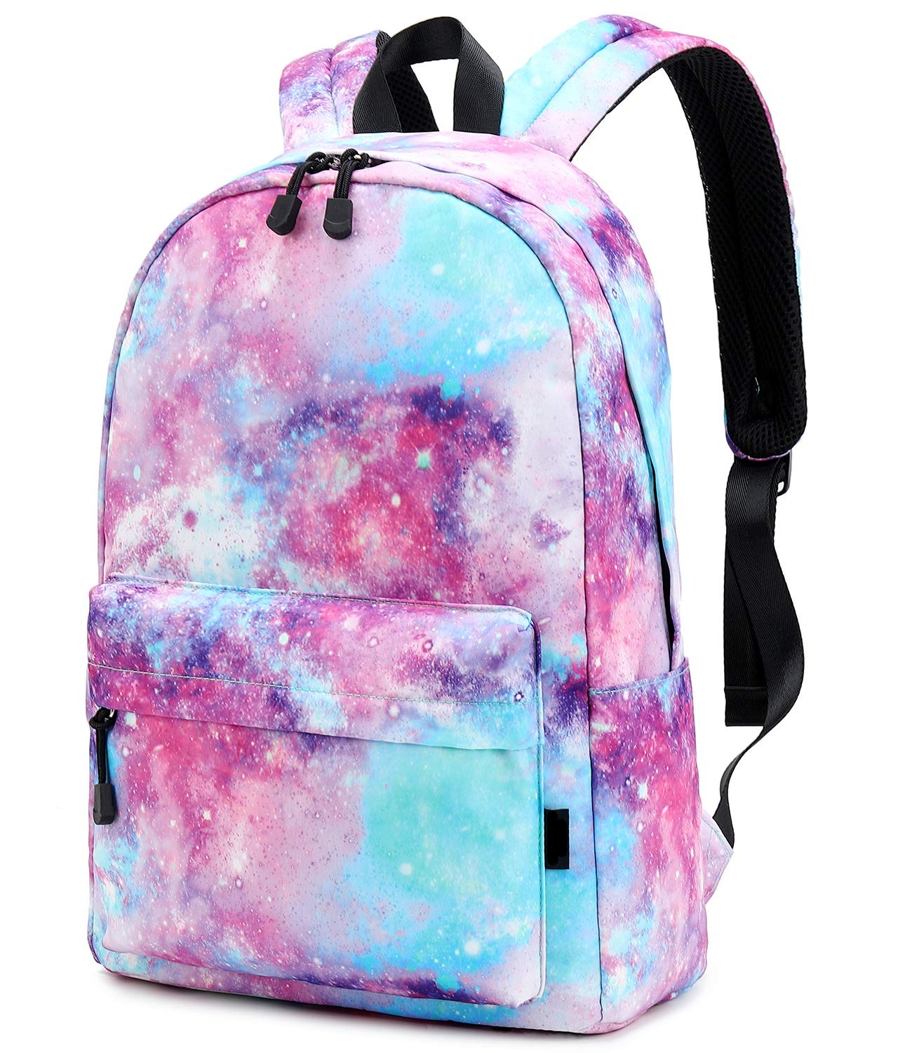 Lightweight Water Resistant Galaxy Backpacks For Teen Girls Women School Bookbags (Galaxy Pink)