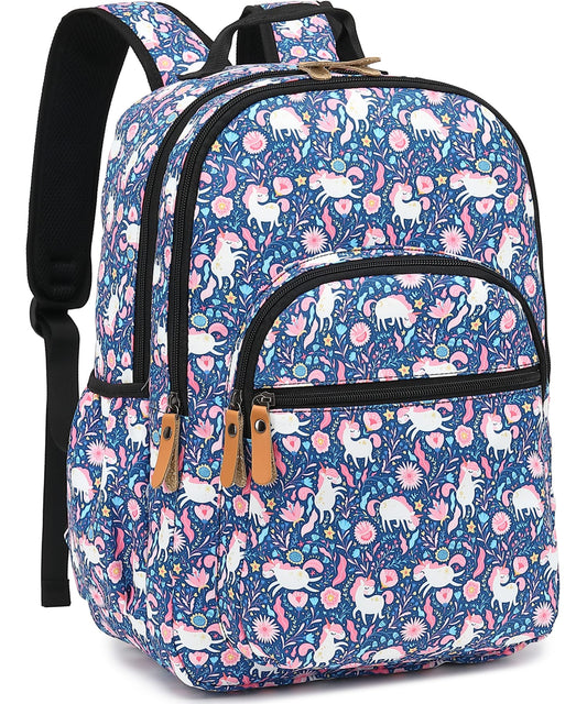 Water-resistant Cute Unicorn Laptop Backpack Travel Bag College Backpack Satchel Dark Blue